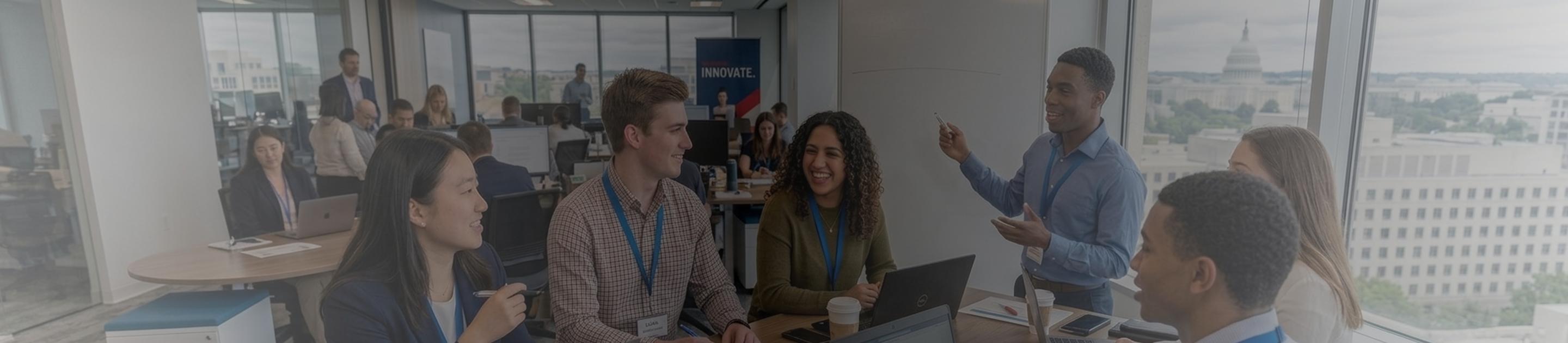 Colleagues working together in an office