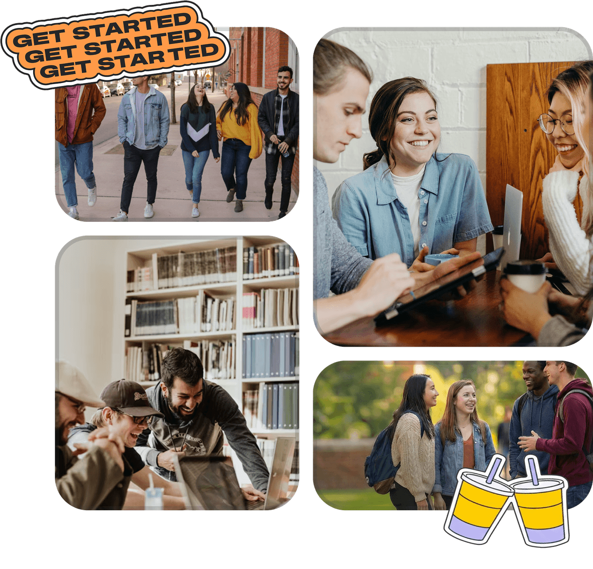 Various images of students
