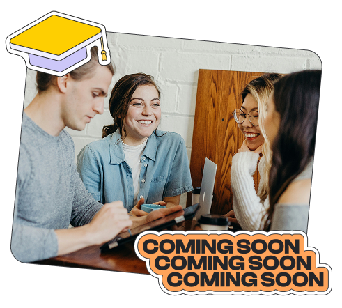 Students sat around a table