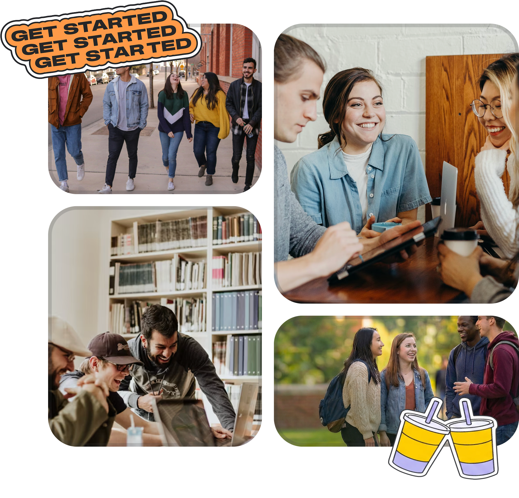 Various images of students