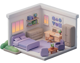 Illustration of a bedroom